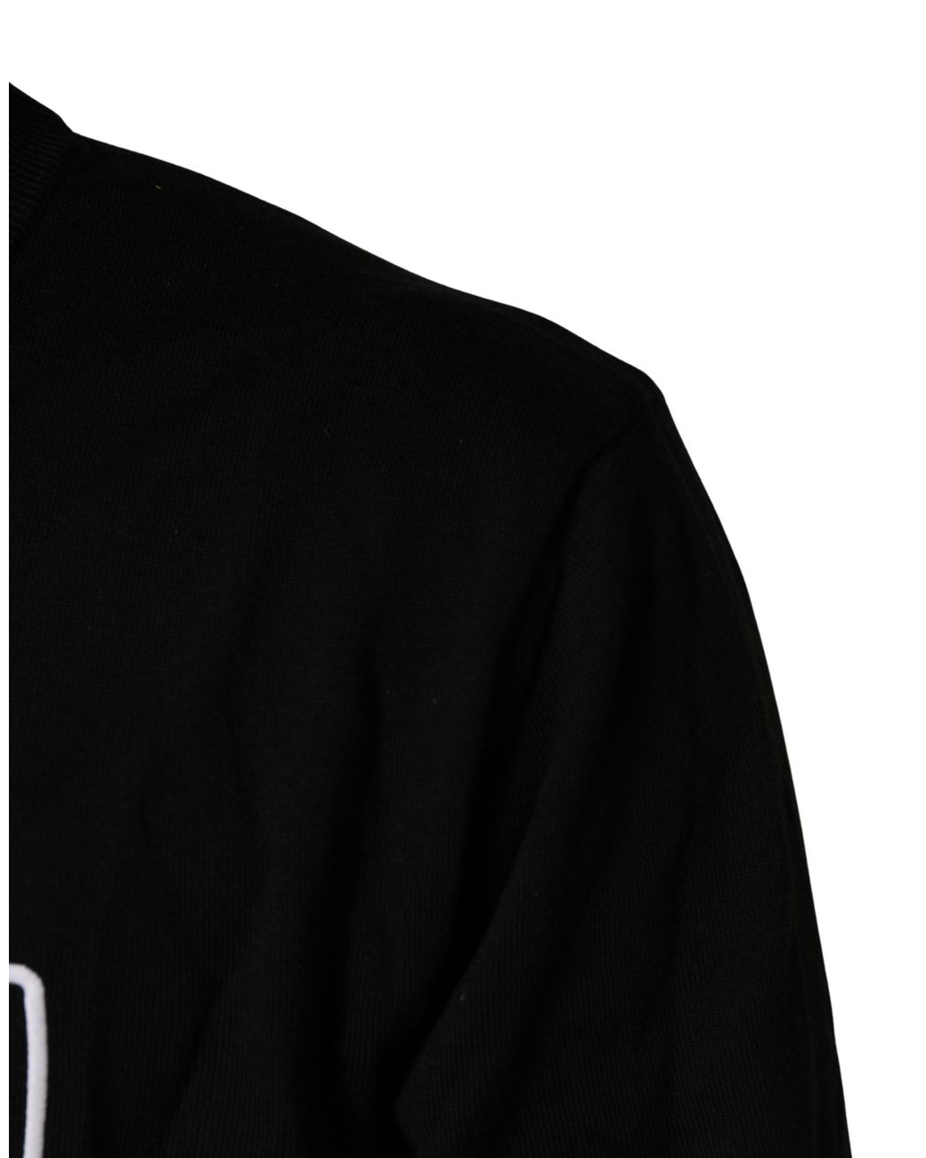 Dolce & Gabbana Black Graphic Logo Crew Neck Wool Pullover Sweater Virgin Clothing for men