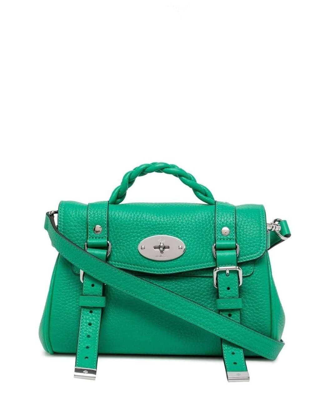Mulberry Mini Alexa Green Hammered Leather Crossbody Bag Woman Lyst UK
