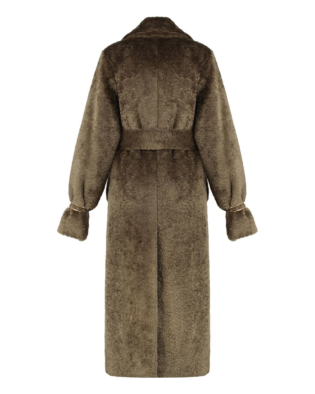 DARKPARK Green Eco-Fur Long Trench Coat Polyester Faux Fur & Shearling