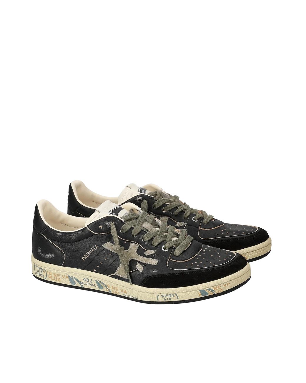 Premiata Black Sneakers Bsktclay Sole: Rubber for men