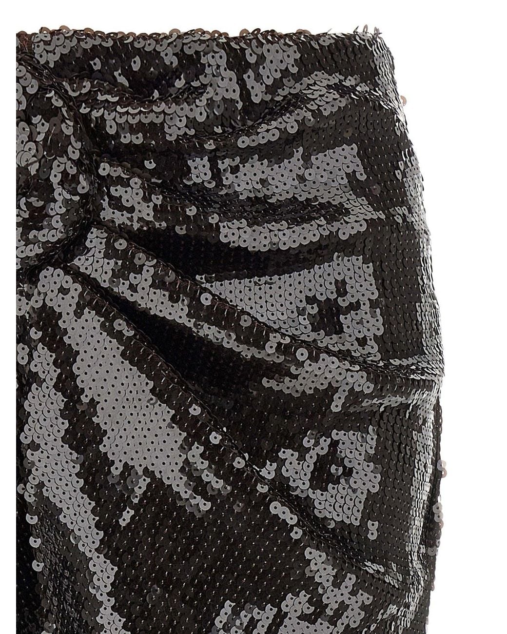 ROTATE BIRGER CHRISTENSEN Sequin Knot Skirt in Black | Lyst