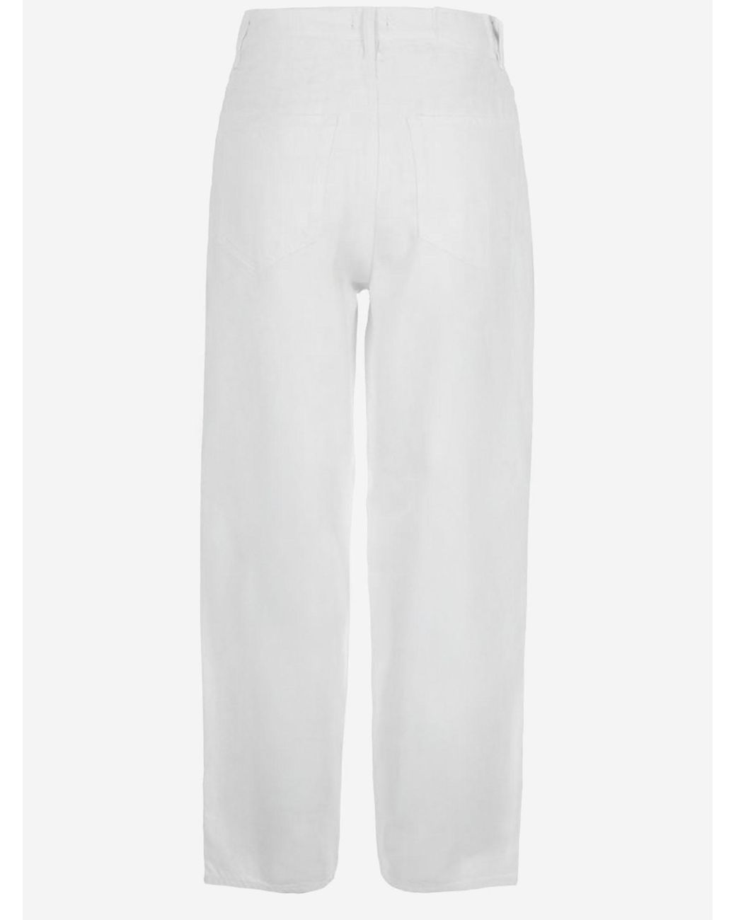 Pinko White Trousers Egg Cotton Blend
