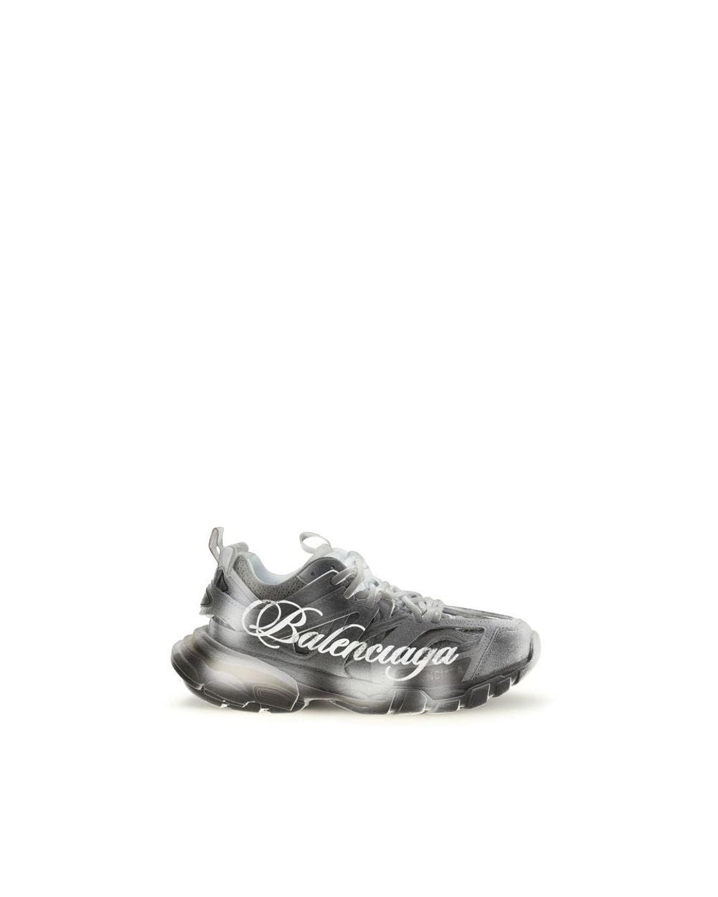 Balenciaga White Gray Polyamide Athletic Sneakers