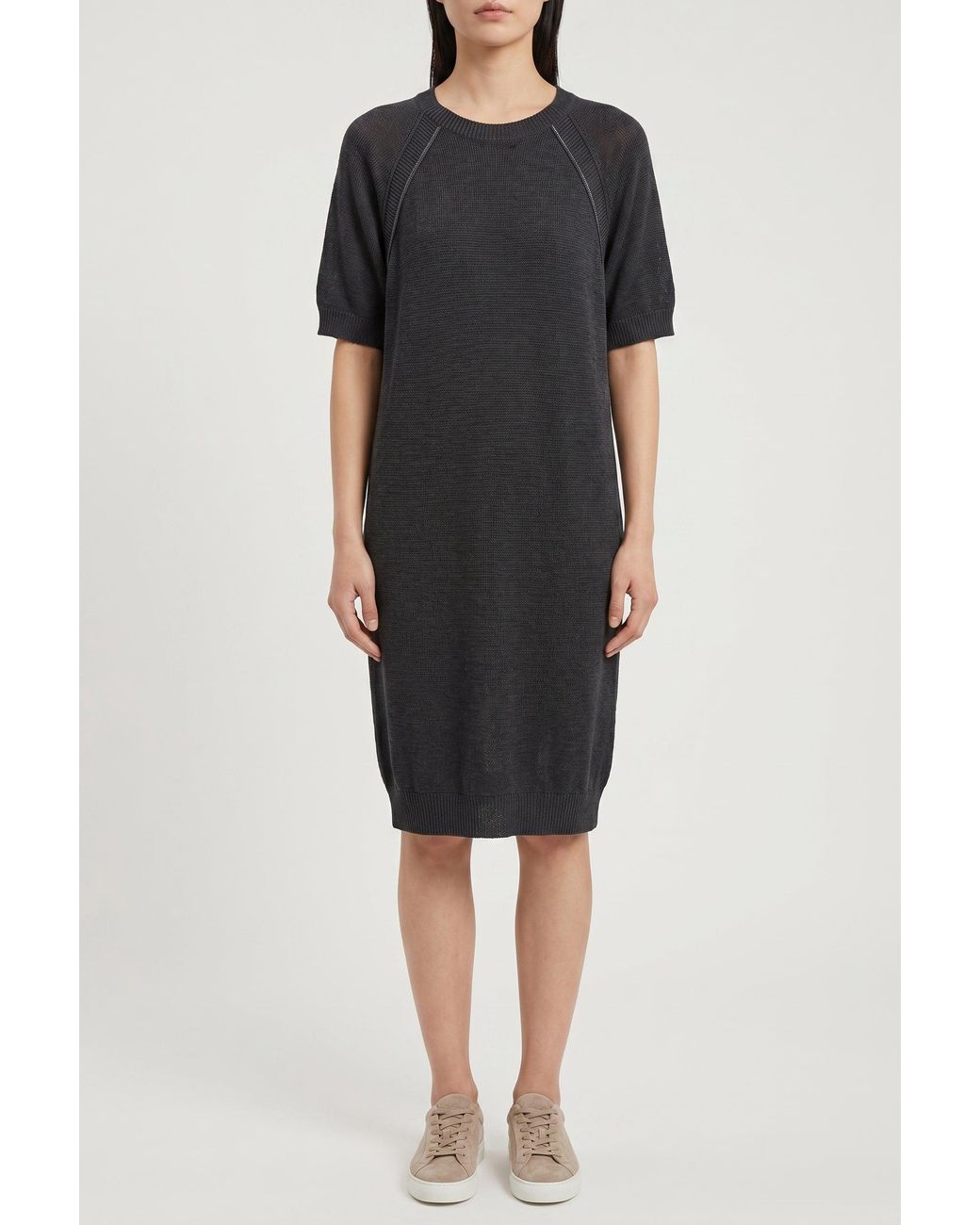 Brunello Cucinelli Black Relaxed Cotton Dress