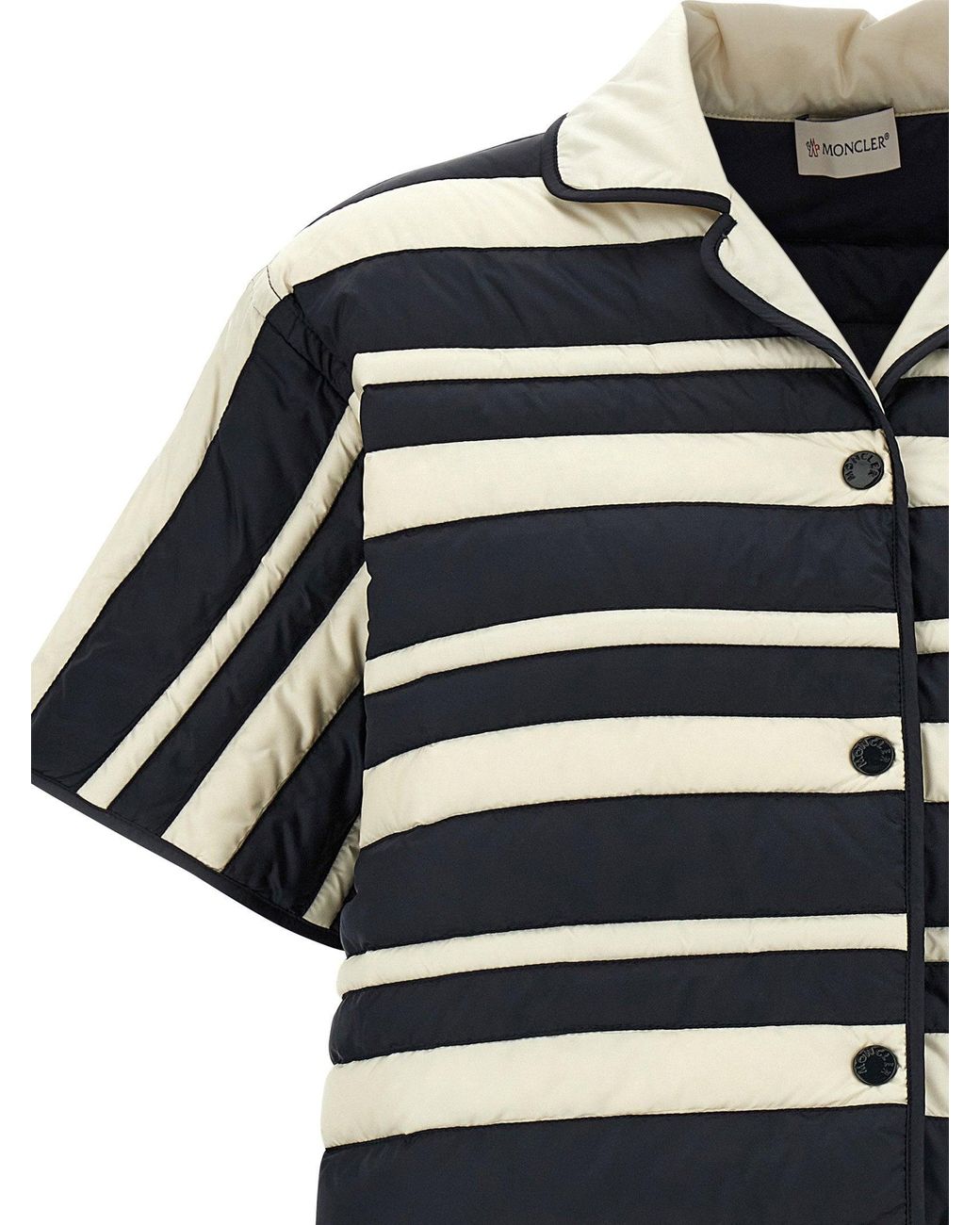Moncler Black Striped Padded Shirt