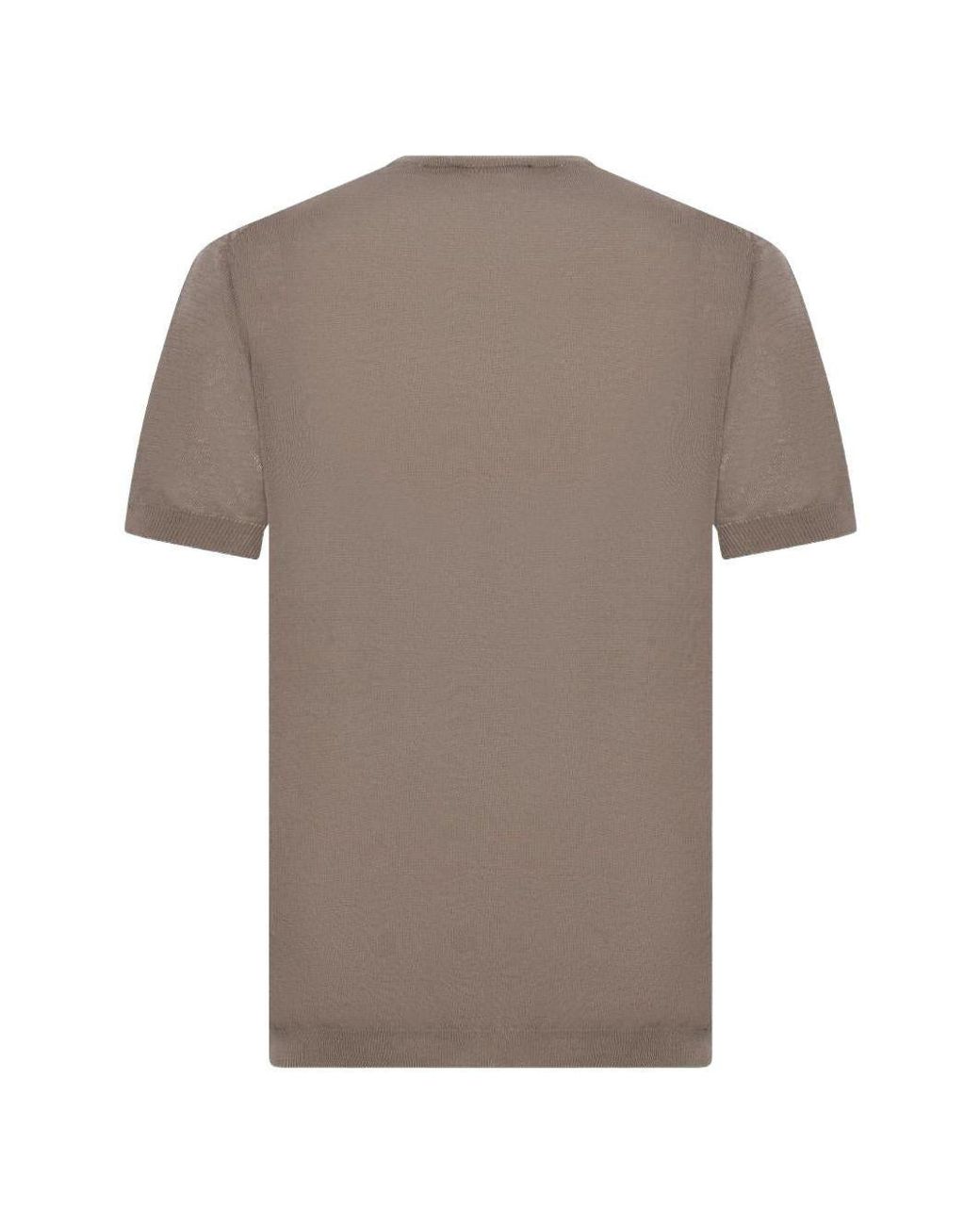 Low Brand Gray Ribbed Crewneck Sweater Cotton for men