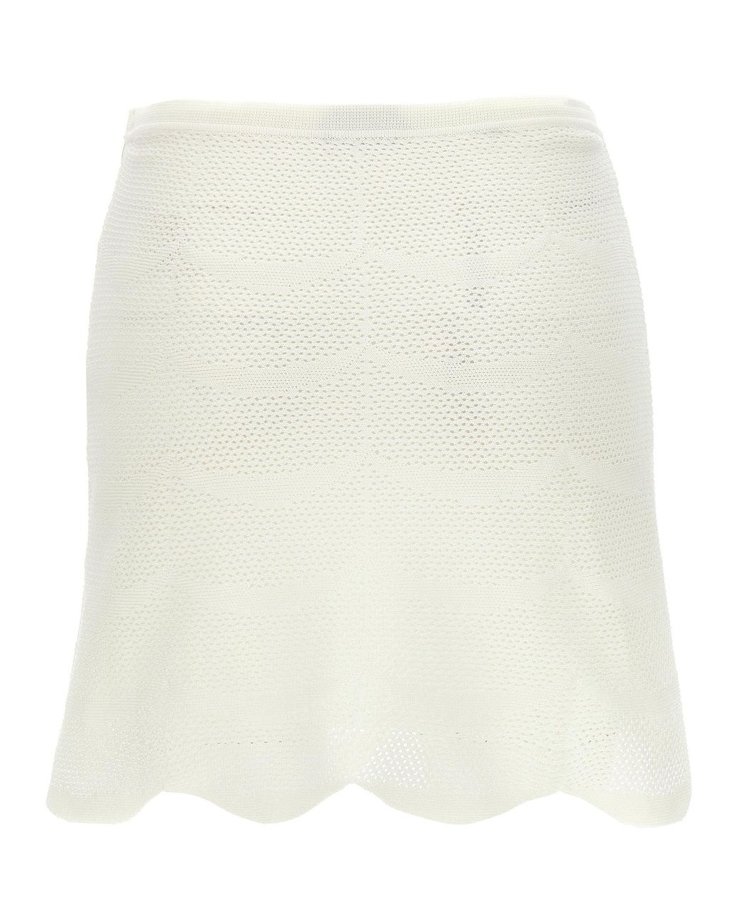 Tom Ford White Crochet Mini Skirt Cotton