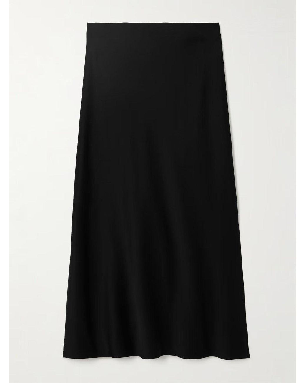 Brunello Cucinelli Black Silk Blend Midi Skirt