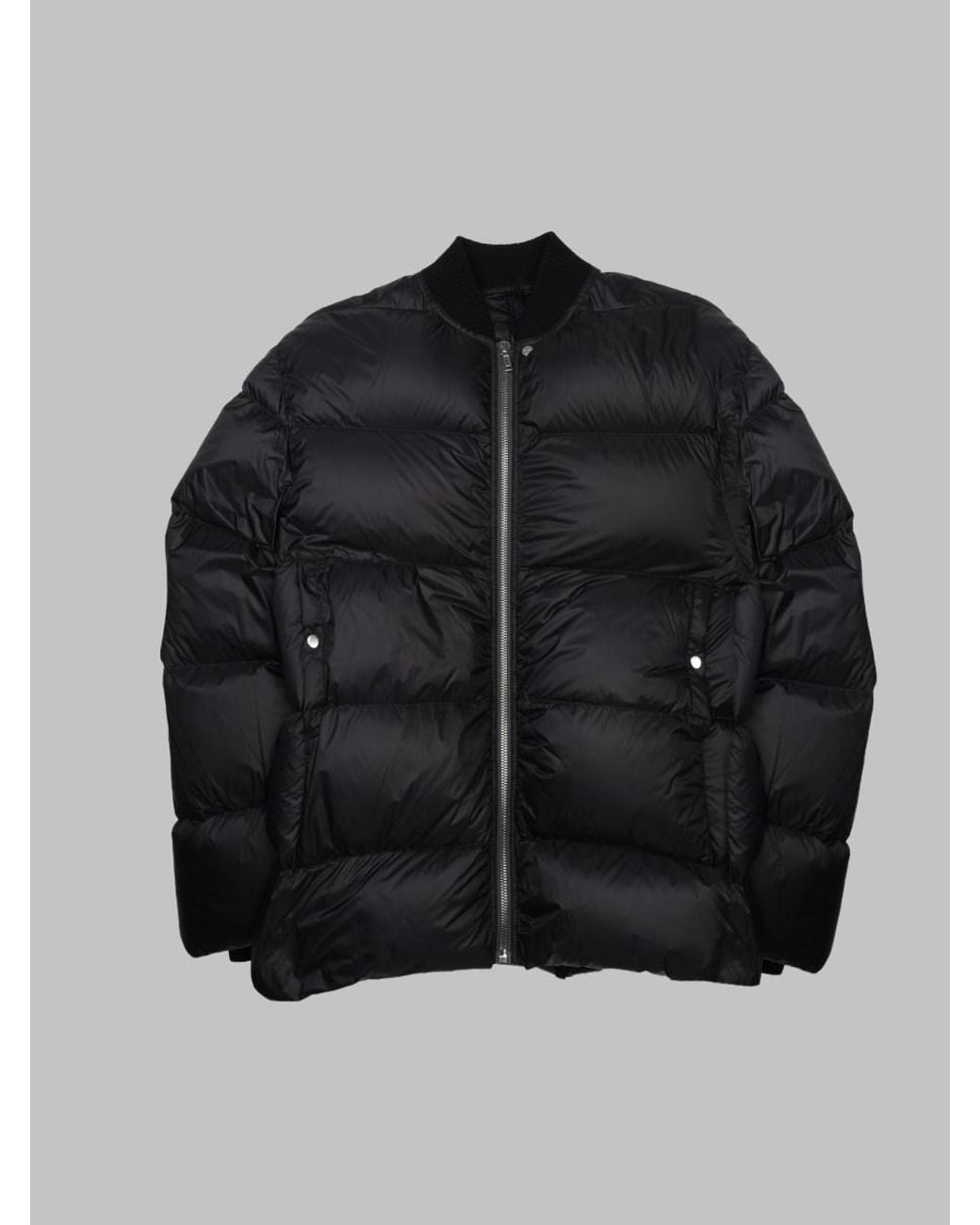 Rick Owens Black Puffer Jacket Classic Flight Nylon for men