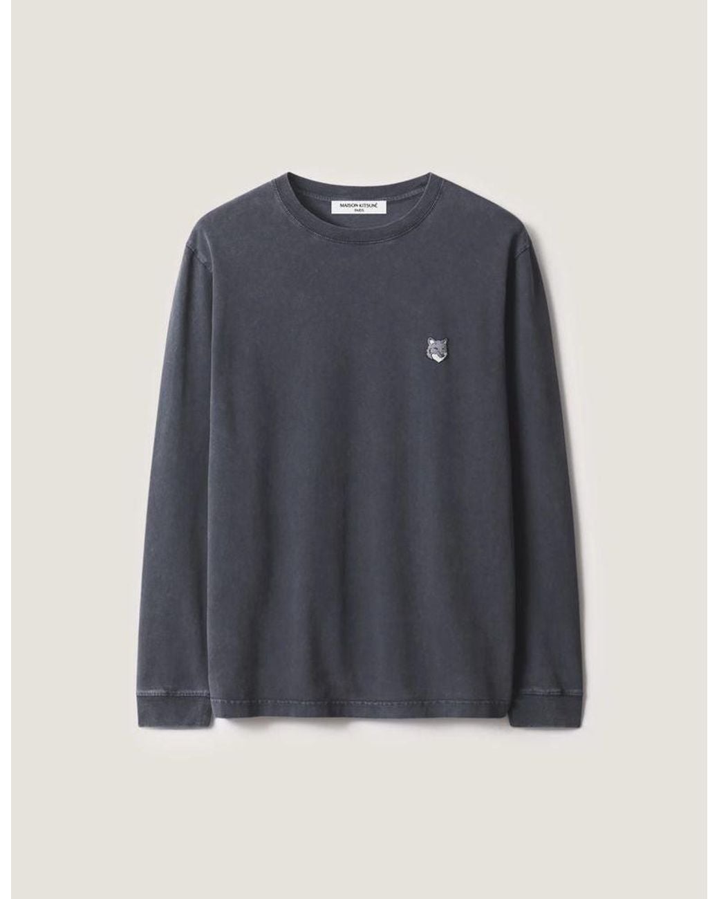 Maison Kitsuné Blue Maison Kitsune T-Shirt — Charcoal for men