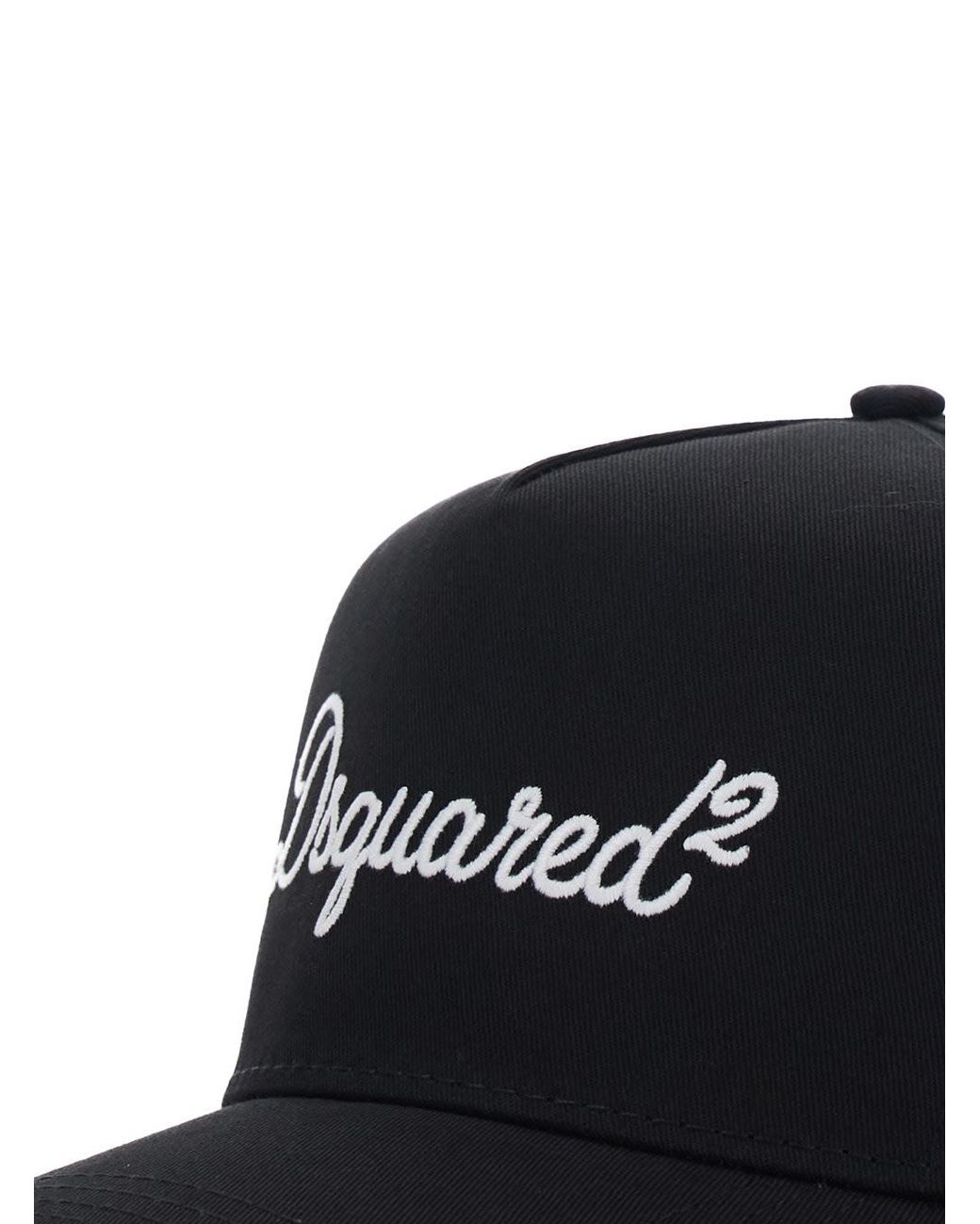 DSquared² Black Baseball Cap With Logo Lettering On The Front for men