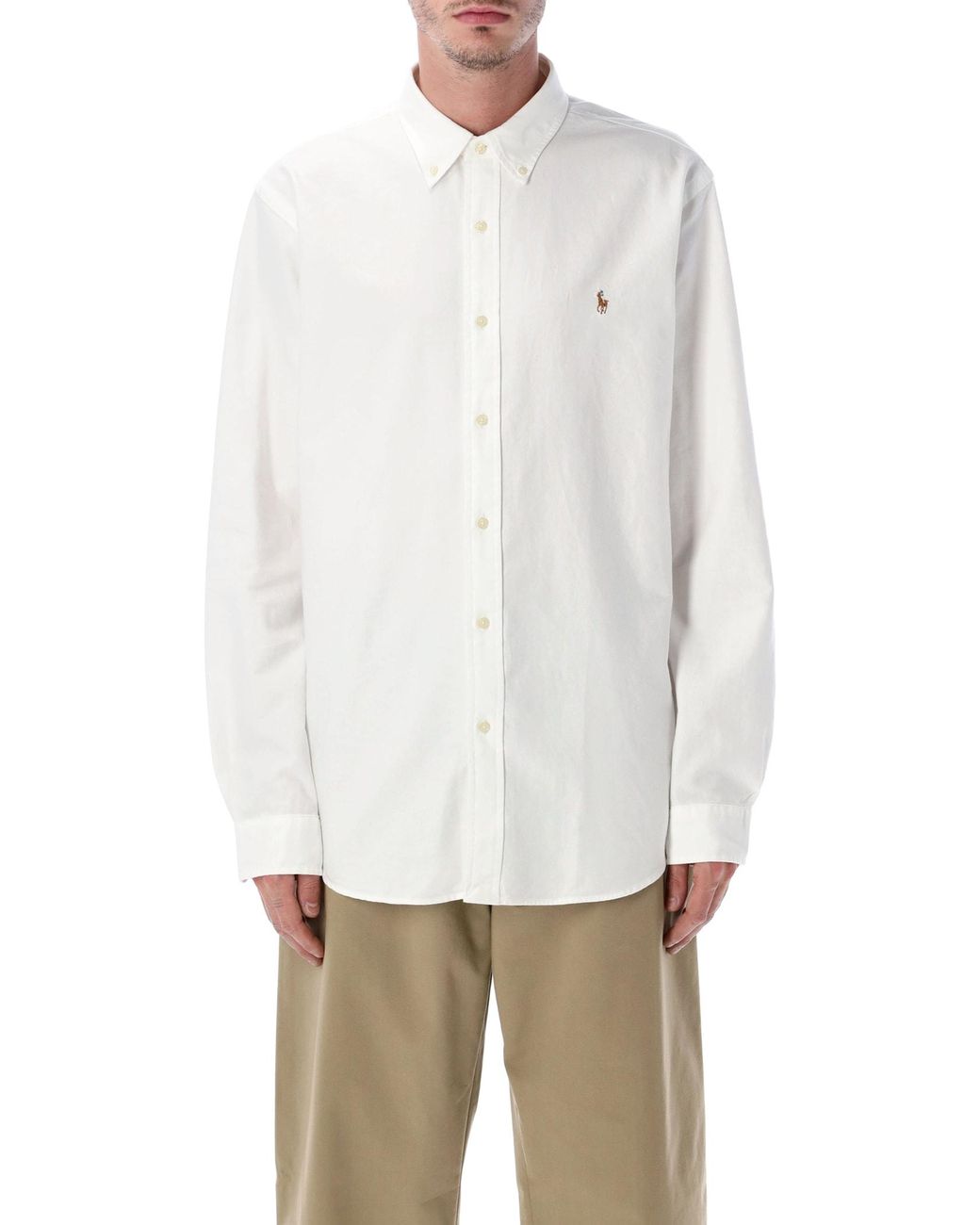Polo Ralph Lauren Slim-Fit Cotton Oxford Shirt in White for Men | Lyst