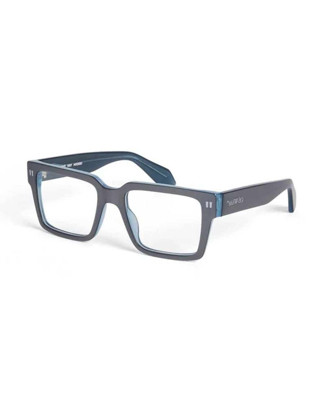 Off-White c/o Virgil Abloh Blue Eyeglasses Square Full Rim, Satin Frame And Clear Demo Lens Oerj054Style547200