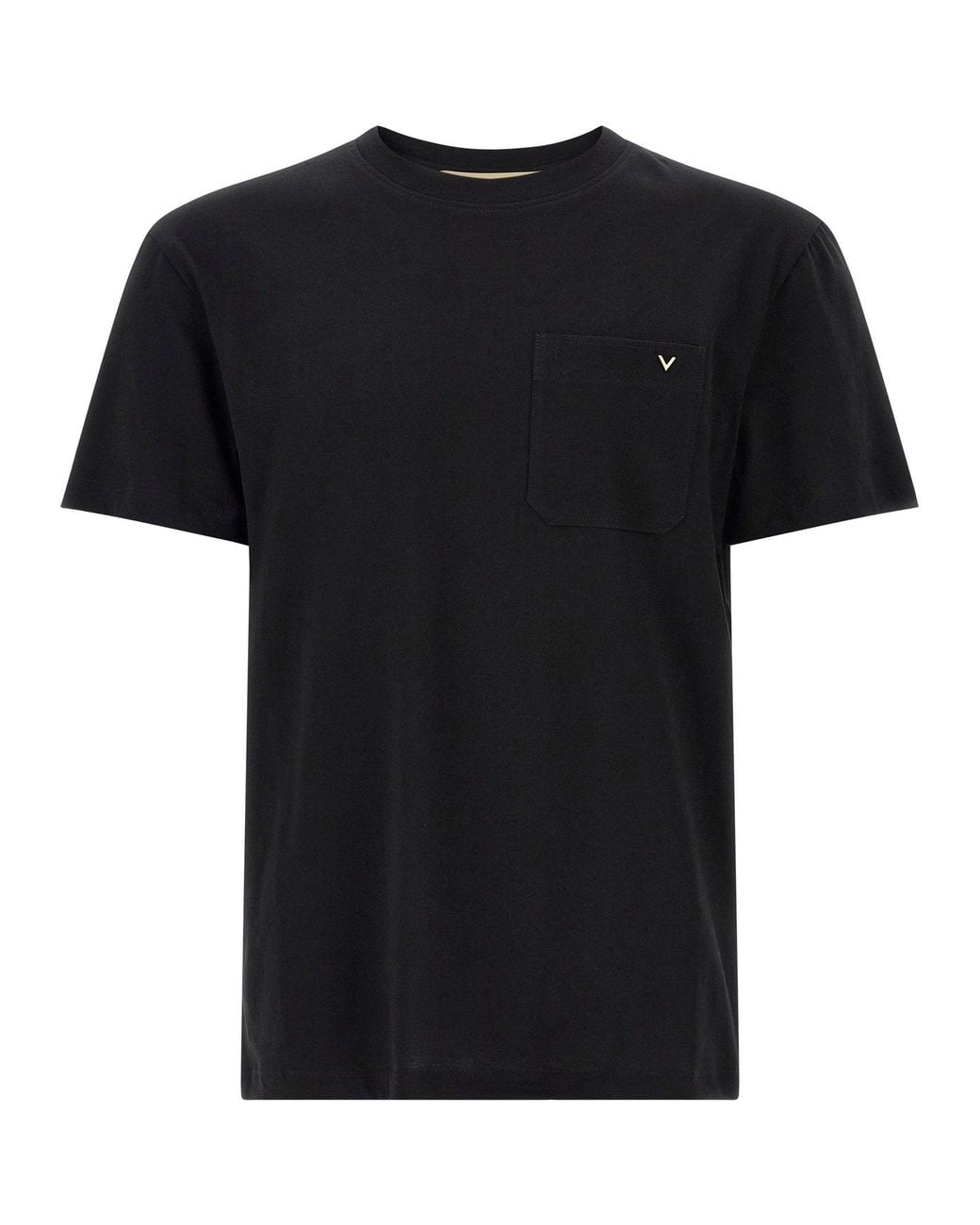 Valentino Garavani Black Cotton Pocket T-Shirt for men