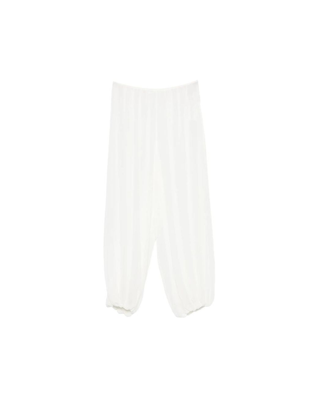 Frankie Shop White Mio Sheer Wide-Leg Trousers Polyester Straight