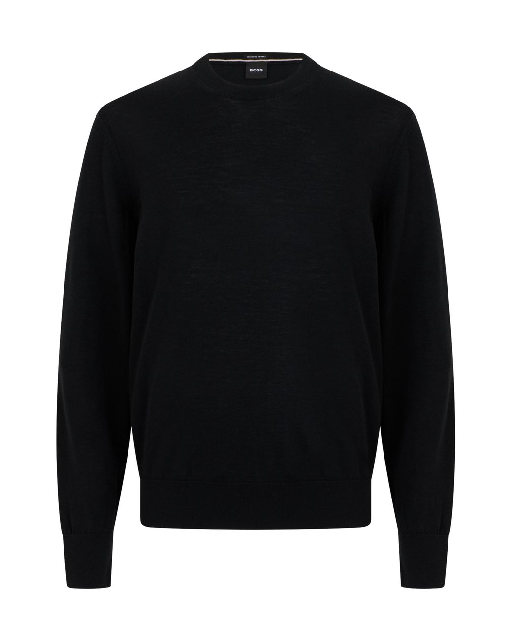 Boss Black Crew Neck Sweater Virgin Wool Sweatshirts for men
