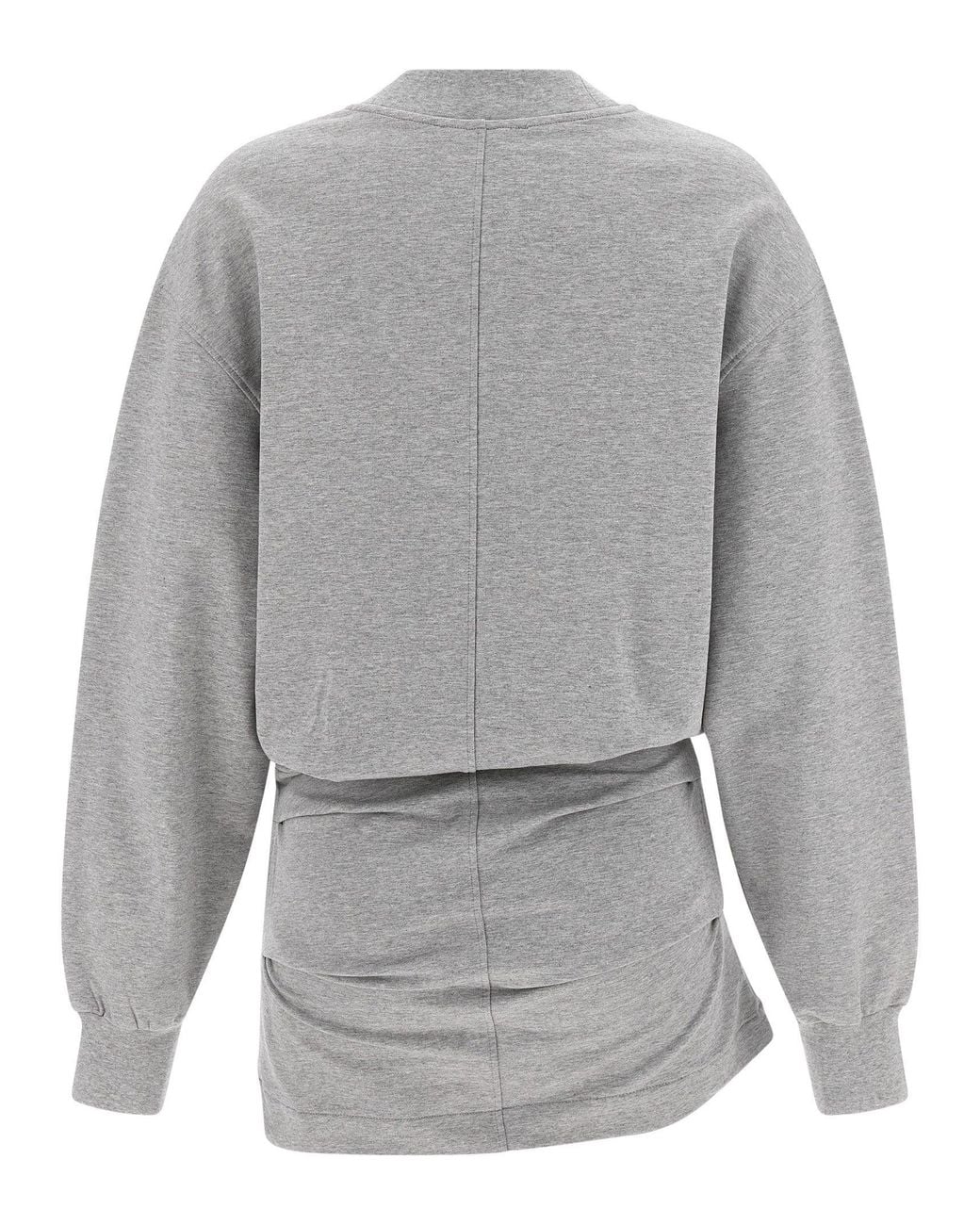 The Attico Gray Oversized Fleece Sweatshirt Dress