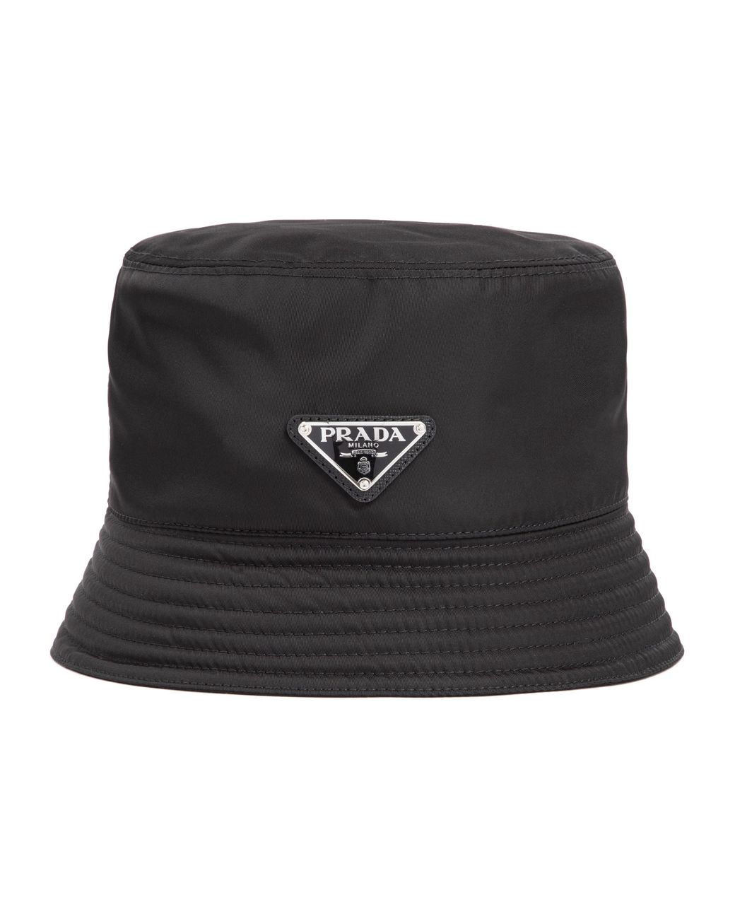 Prada Black Sleek Bucket Hat With Tonal Visor for men