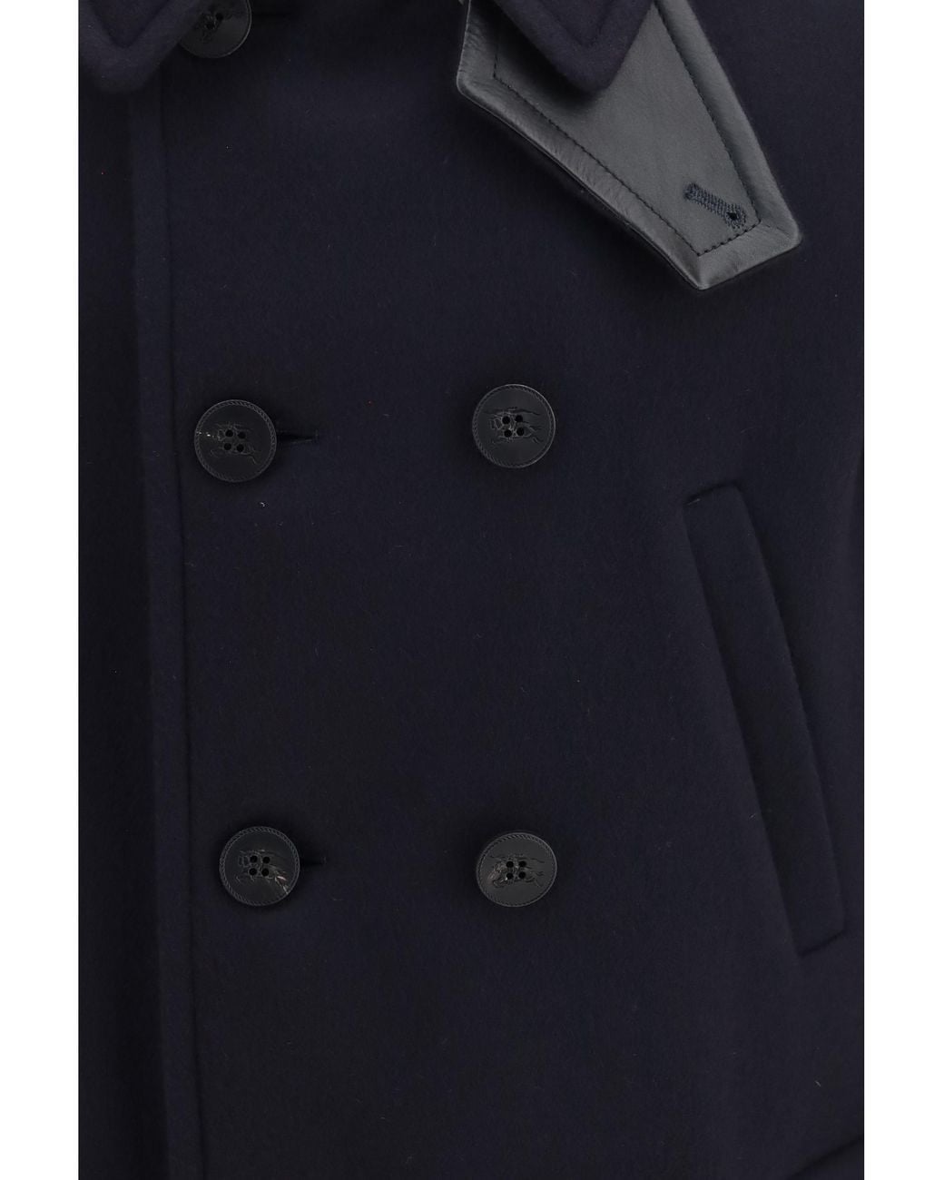 Burberry Blue Wool Cashmere Pea Coat for men