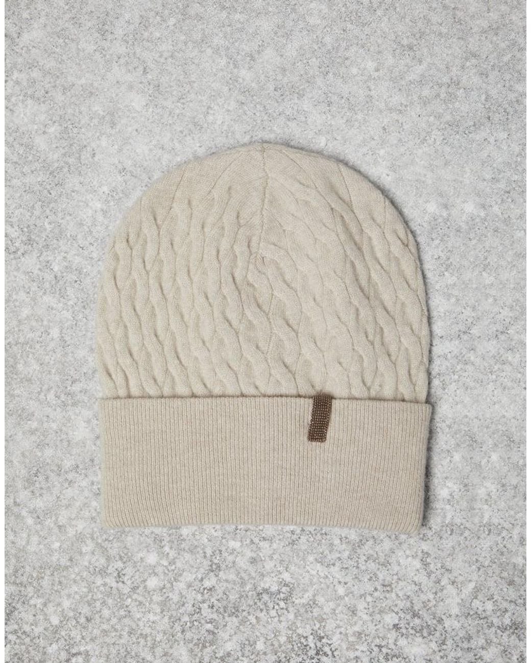 Brunello Cucinelli Gray Cable Knit Hat