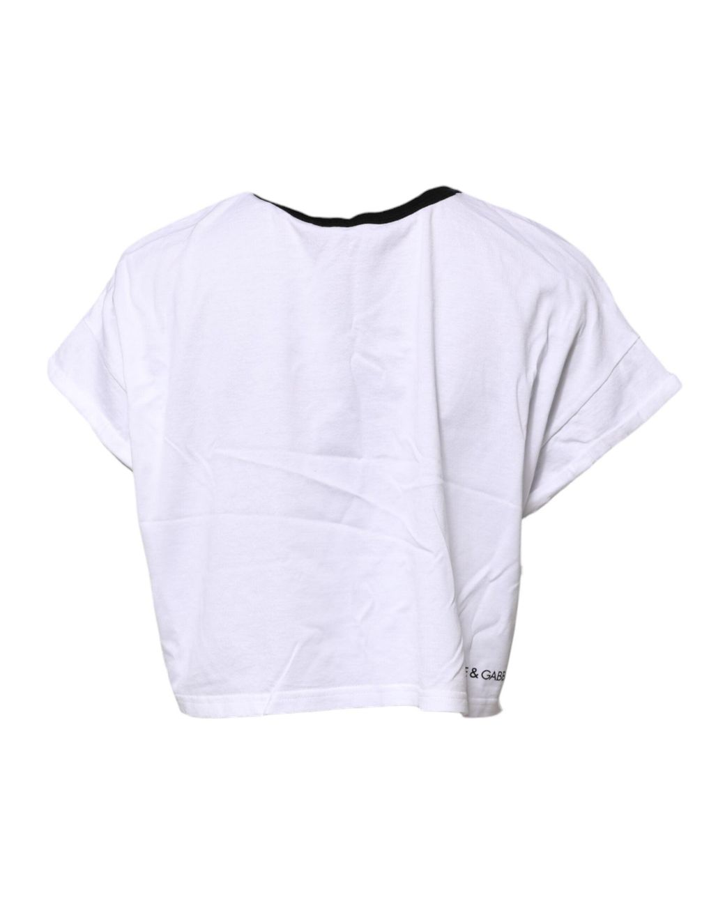 Dolce & Gabbana Black Dolce & Gabbana Logo-Print Cotton Crew Neck T-Shirt