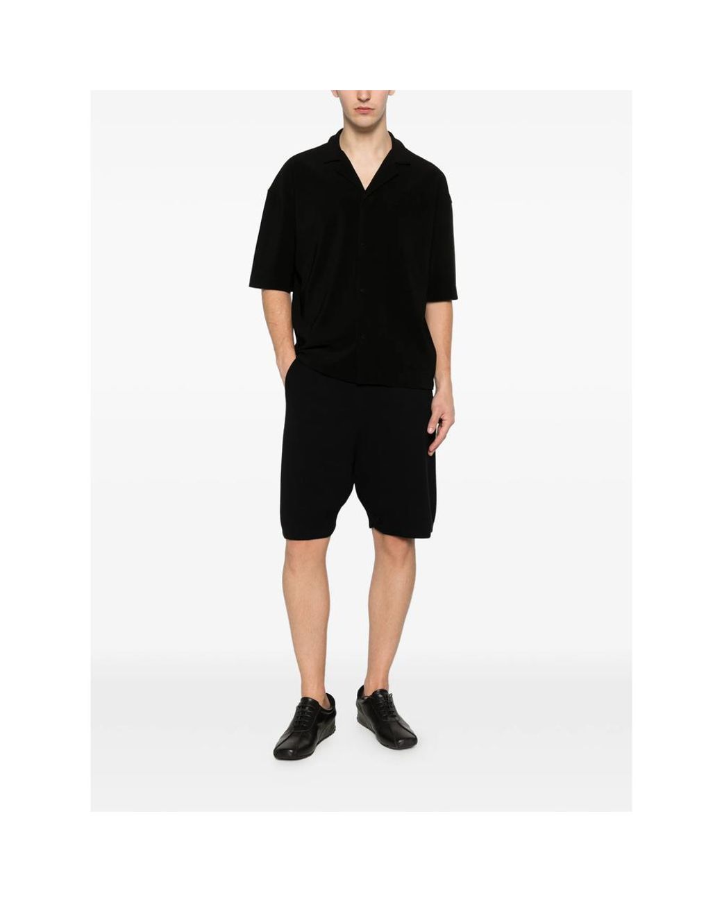 Scaglione Black Drawstring Shorts for men