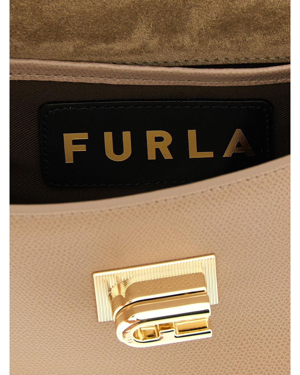 Furla Lock Furla Crossbody Bag in Brown | Lyst