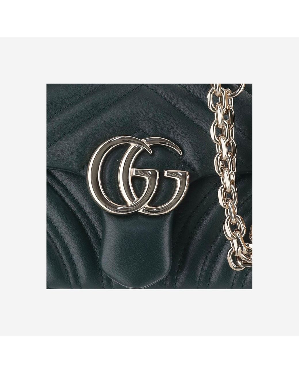 Gucci Green Shoulder Bag Gg Marmont Nappa Hand