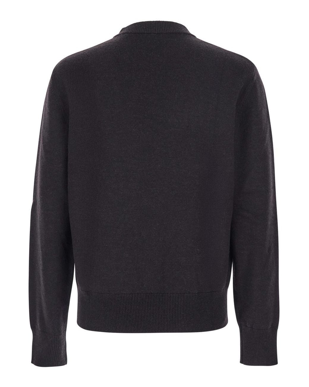 sunflower Blue Dark Crew Neck Sweater With Dropped Shoulder for men