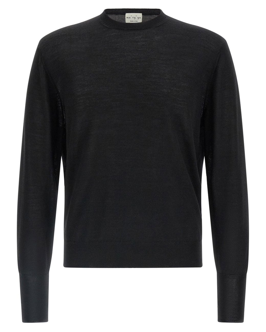 Ma'ry'ya Black Merino Wool, Silk & Cashmere Blend Sweater