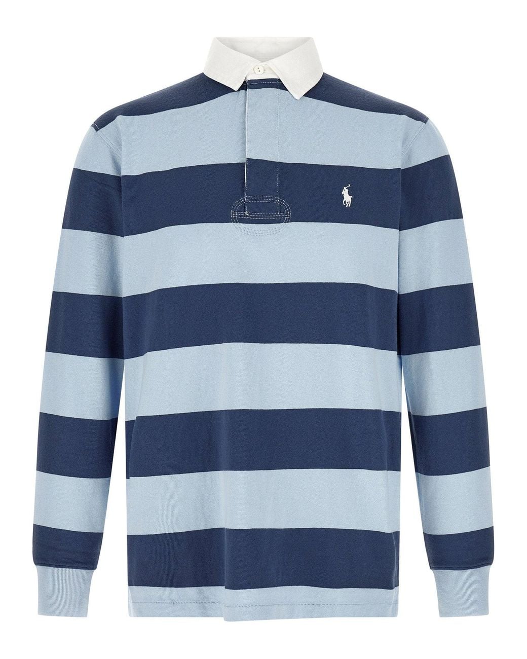 Polo Ralph Lauren Blue Striped Cotton Rugby Shirt for men