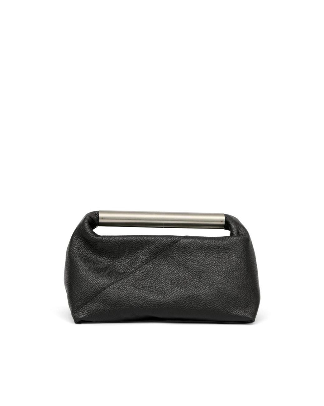 MM6 by Maison Margiela Black Handbag Japanese Horizontal Leather Tote Bags