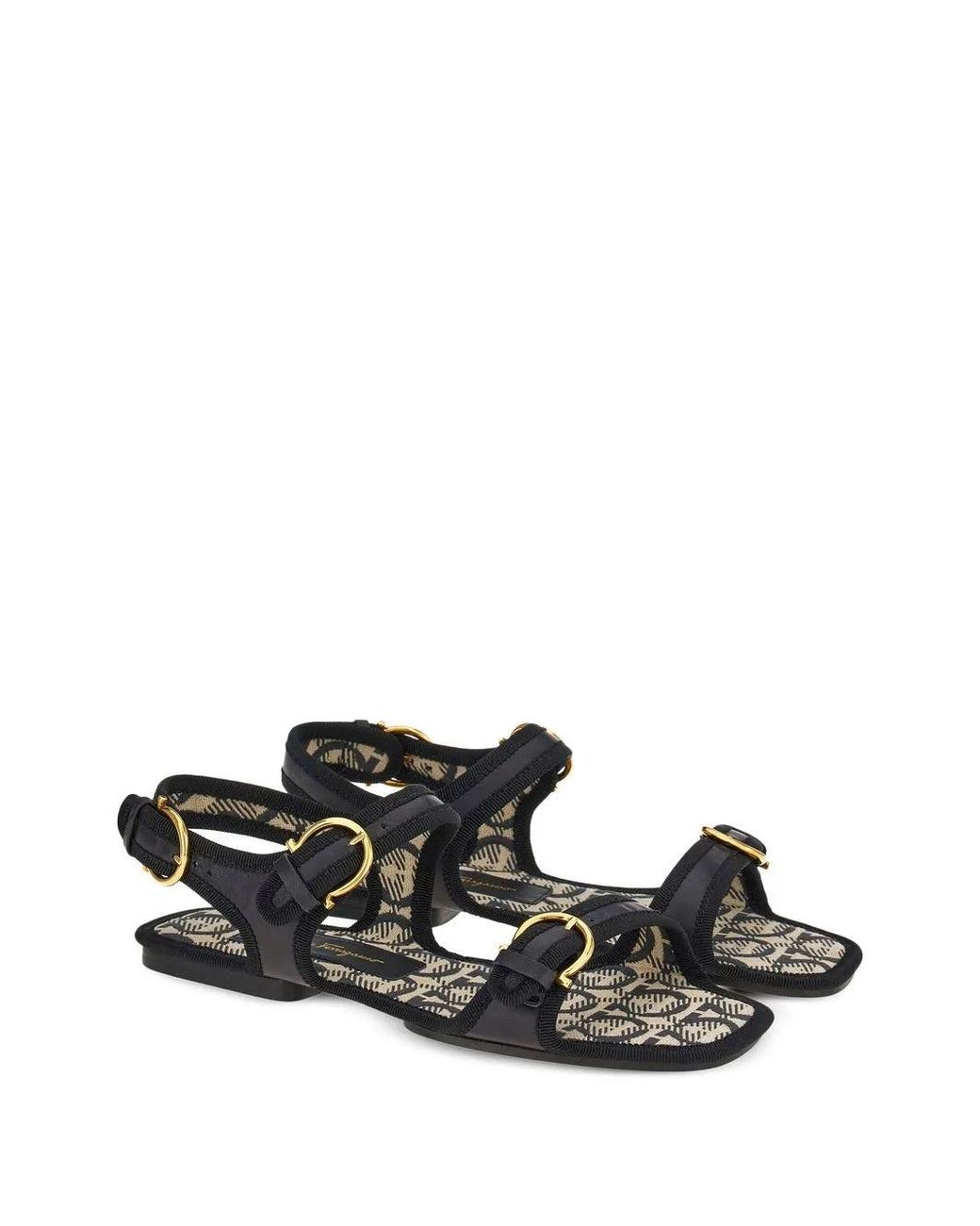 Ferragamo Black Nomadic Stories Sandals