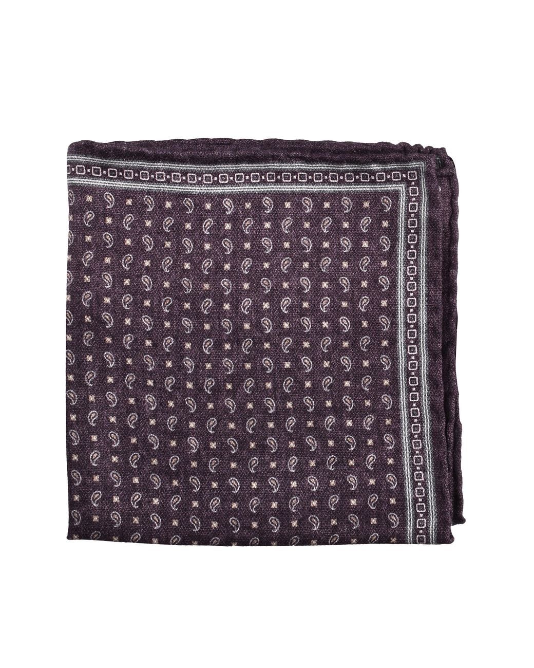 Brunello Cucinelli Purple Polka-Dot Reversible Silk Pocket Square Accessory for men