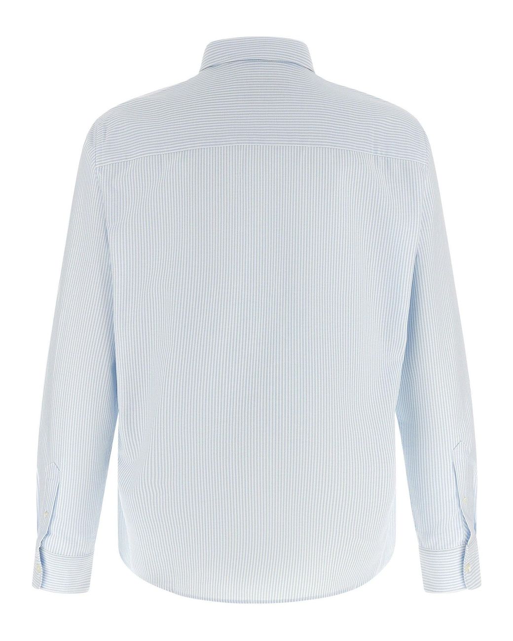 AMI Blue Striped Oxford Cotton Shirt for men