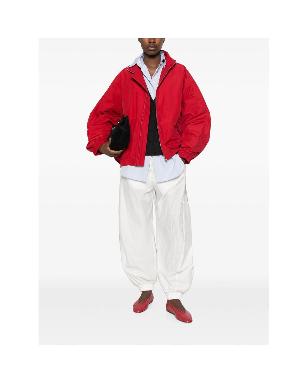 LAMRONS Red Zip-Up Bomber Jacket