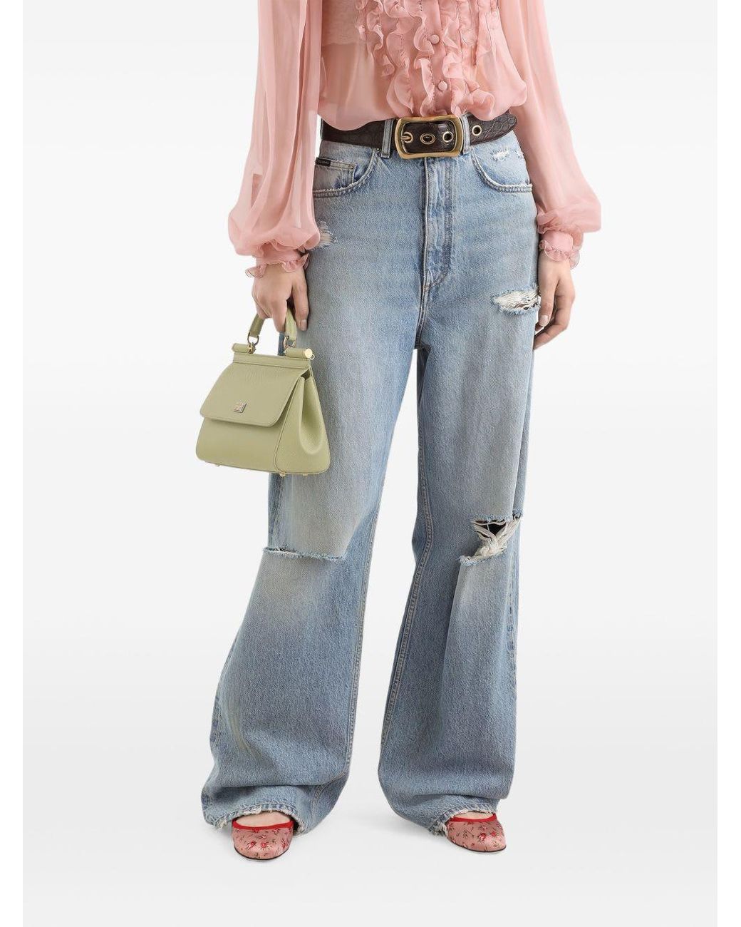 Dolce & Gabbana Metallic Sicily Medium Leather Handbag