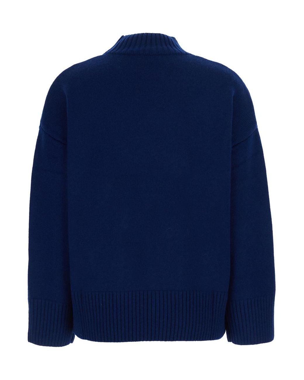 Le Plain Blue Mock Neck Pullover 5Gg Cashmere Top