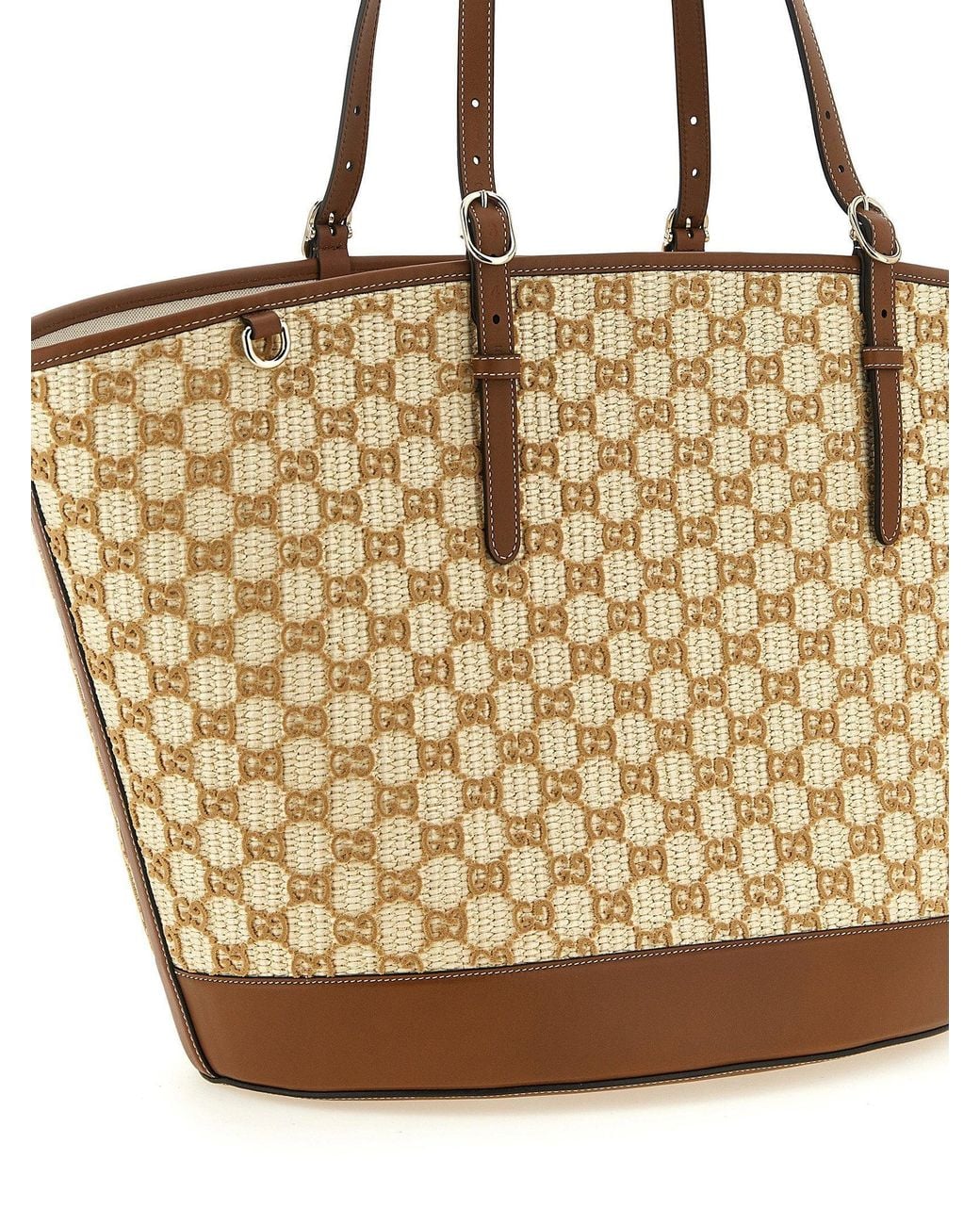 Gucci Metallic Gg Monogram Canvas Tote Bag