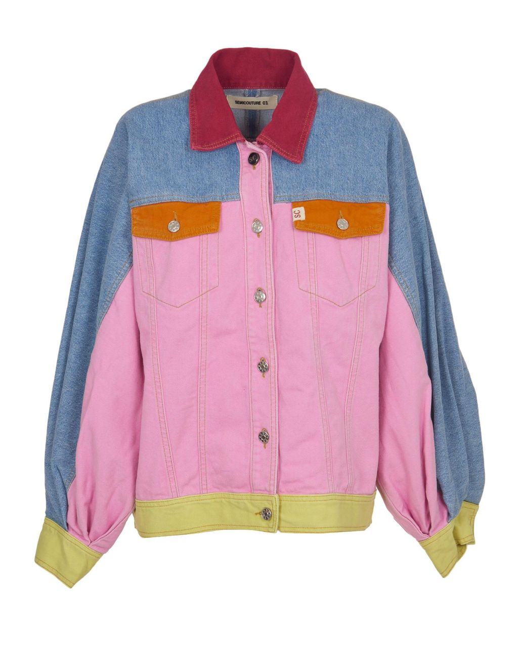 Semicouture Color Block Denim Jacket in 