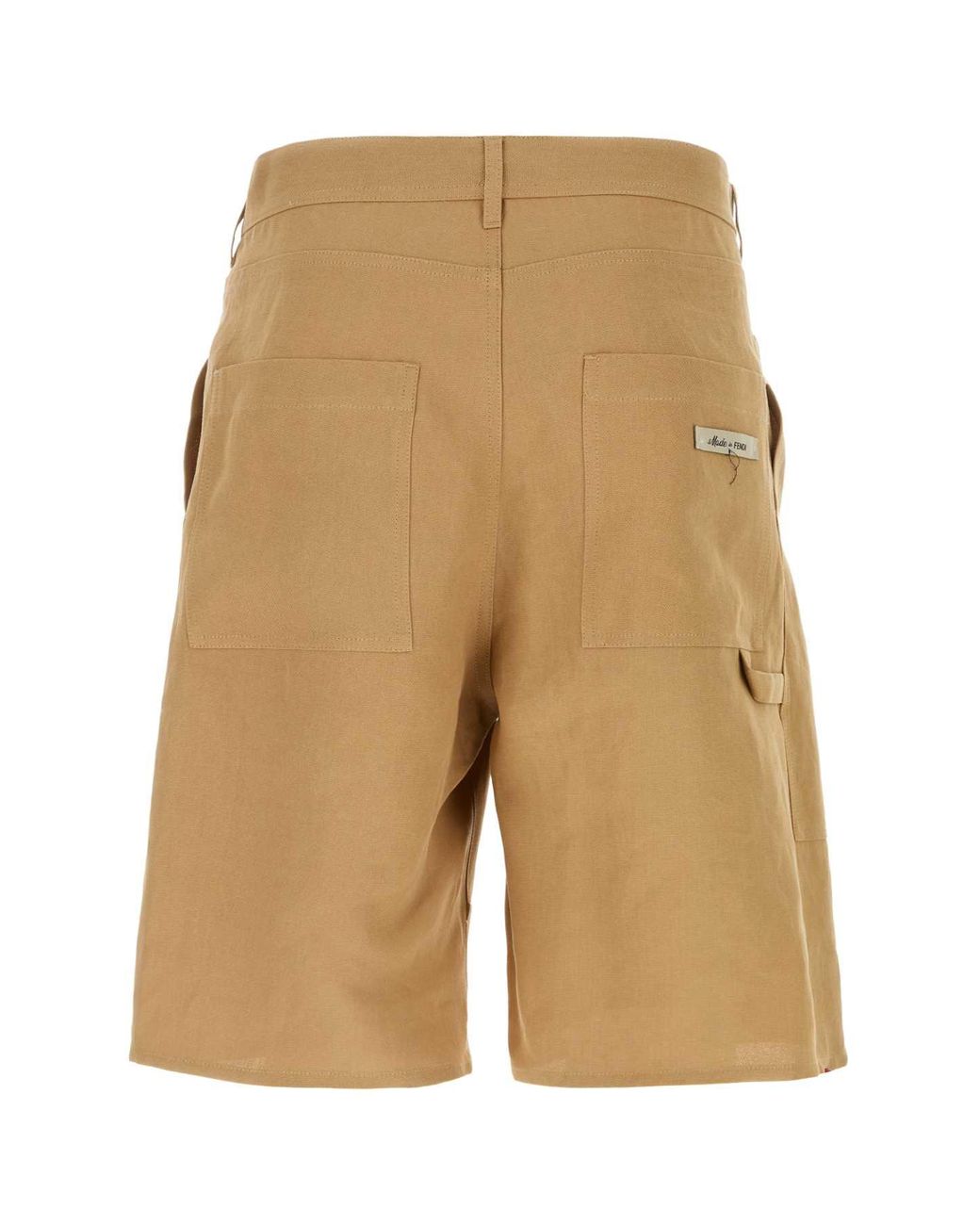 Fendi Natural Camel Paper Bermuda Shorts Exterior for men