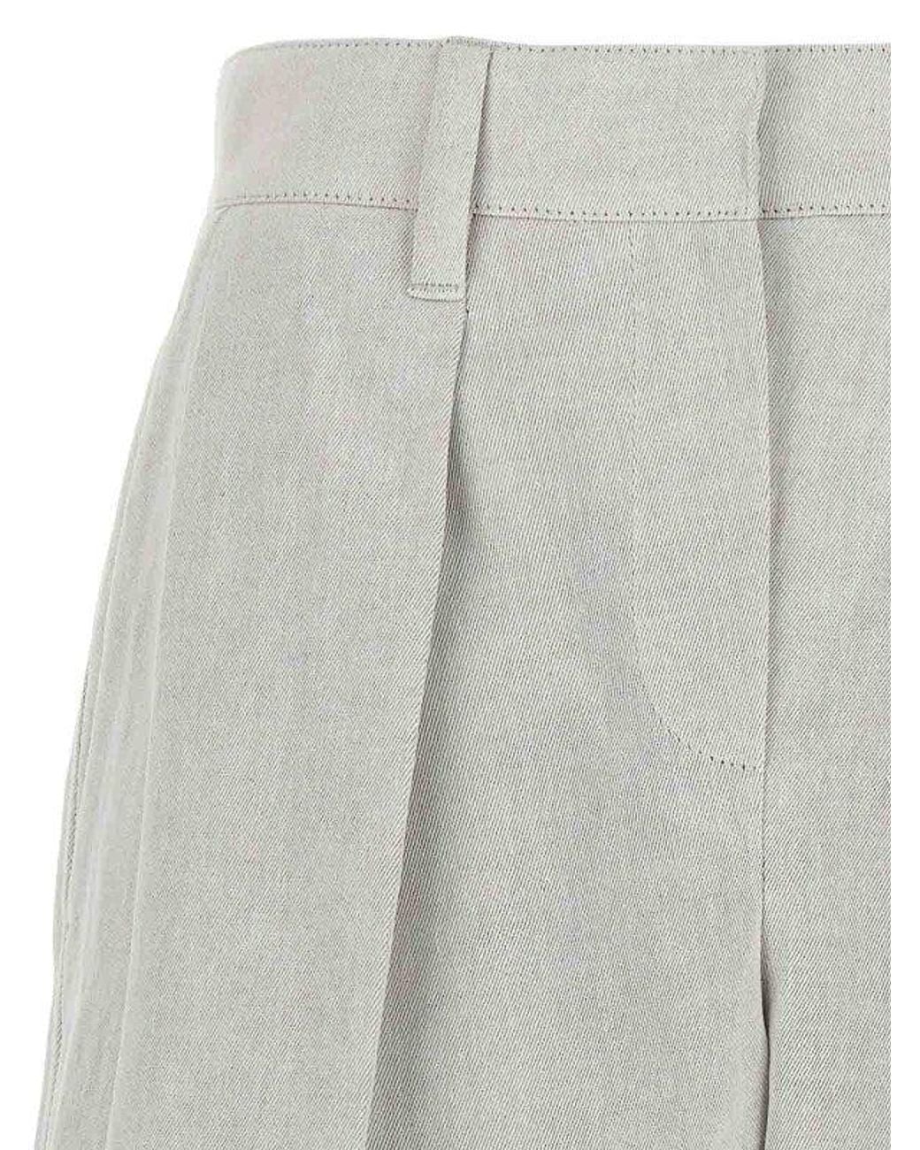 Brunello Cucinelli Gray Light Linen Blend Shorts