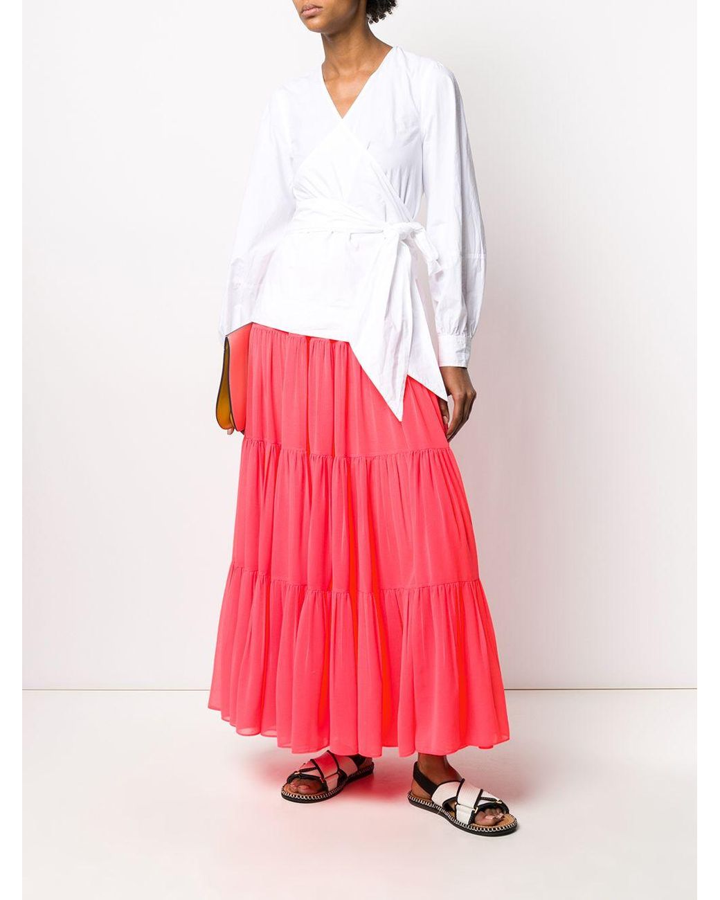Valentino Long Tiered Skirt
