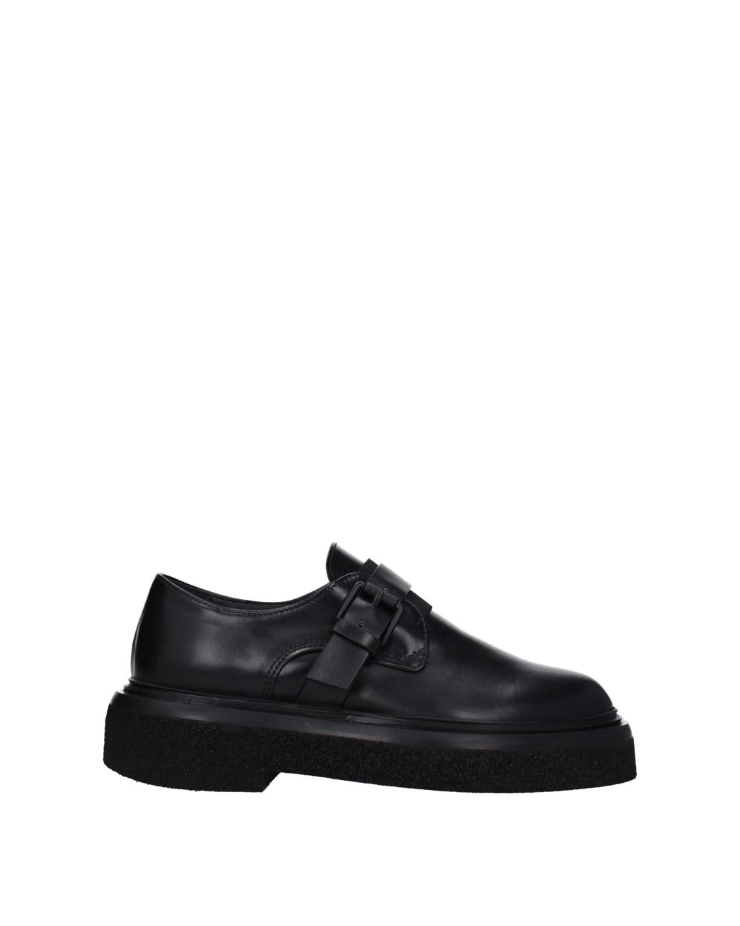 Max Mara Black Buckle Leather Loafers