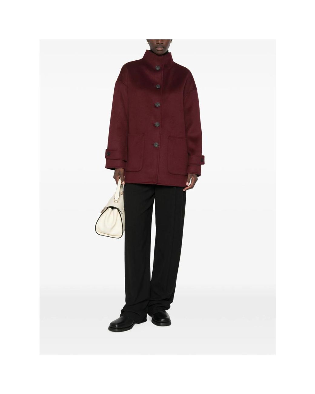 The Dynamis Studio Red Button-Up Wool Coat
