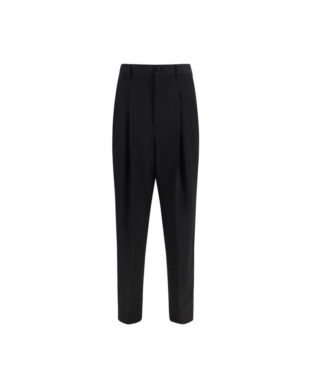 Dolce & Gabbana Black Wool Oves Aries Dress Pants for men