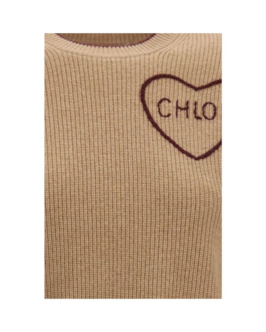 Chloé Natural Beige Wool Oves Aries Sweatshirt