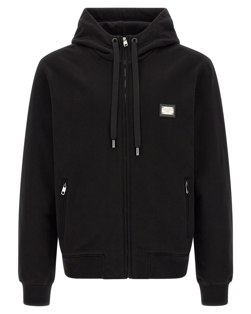 Dolce & Gabbana Black Dolce & Gabbana Logo Plaque Hoodie for men