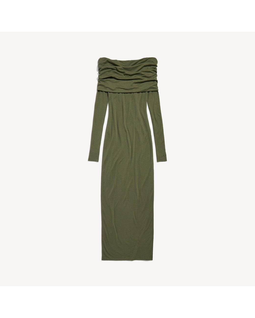 Balenciaga Green Balenciaga Off-Shoulder Dress