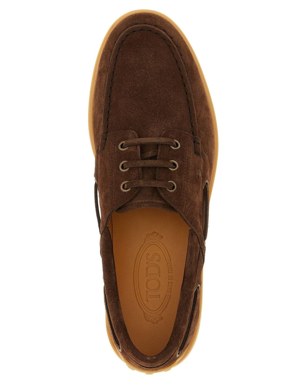 Tod's Brown Suede Boat Shoe for men